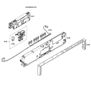 Control Panel Diagram and Parts List for SHX98M09UC 52 Bosch Dishwasher