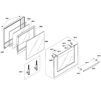 Door Assy Diagram and Parts List for HBL5750UC 02 Bosch Microwave
