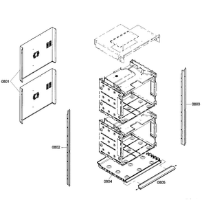 Cabinet Diagram and Parts List for HBL5650UC 03 Bosch Wall Oven