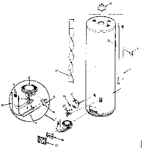 Replacement Parts Diagram and Parts List for 153332321  Kenmore Water Heater