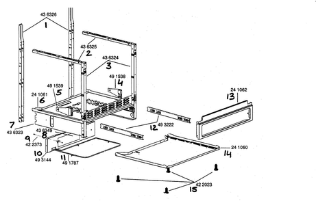 Support Assy Diagram and Parts List for HES442U 01 Bosch Range