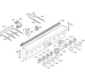 Control Panel Diagram and Parts List for PRG366JG 03 Thermador Range