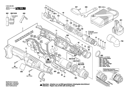 Page A Diagram and Parts List for ANGLEEXACT15 0602490650 Bosch Electric Drill