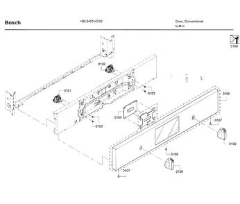 Control Panel Diagram and Parts List for HBL5451UC 02 Bosch Wall Oven