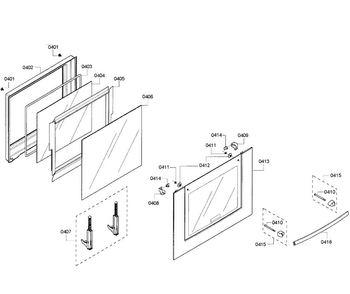 Door Assy Diagram and Parts List for HBL5450UC 04 Bosch Wall Oven