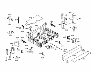 Base Diagram and Parts List for S35KMK17UC 46 Bosch Dishwasher