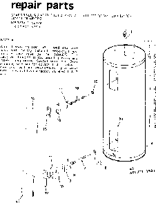 Replacement Parts Diagram and Parts List for 153312840  Kenmore Water Heater