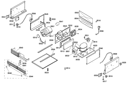 Compressor Diagram and Parts List for T24IR70NSP 18 Thermador Refrigerator