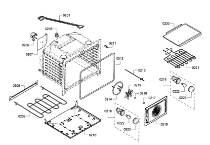Cavity Diagram and Parts List for HEI7052U 09 Bosch Range