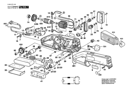 Section 1 Diagram and Parts List for PBS60A 0603275137 Bosch Belt or Drum Sander