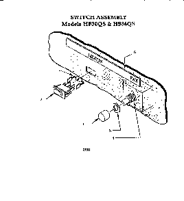 Switch Assembly Models Hb30qs & Hb36qs Diagram and Parts List for HB30QS  Thermador Range Hood