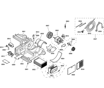 Motor Assy Diagram and Parts List for WTE86300US 05 Bosch Dryer