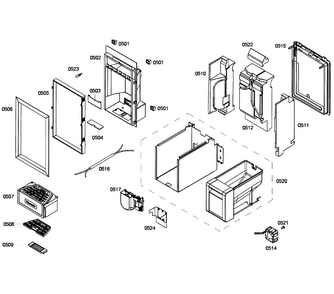 Dispenser Diagram and Parts List for T18ID80NLP 37 Thermador Freezer