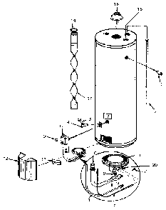 Replacement Parts Diagram and Parts List for 153335350  Kenmore Water Heater