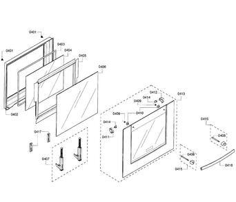 Door Assy Diagram and Parts List for HBN5450UC 04 Bosch Wall Oven