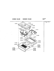 Upper Lower Door Diagram and Parts List for HBL756AUC 01 Bosch Wall Oven