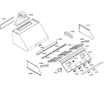 Range Hood Diagram and Parts List for PH42CS 02 Thermador Range Hood
