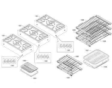 Grates/shelfs Diagram and Parts List for PRD486GDHC 10 Thermador Range