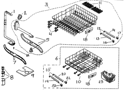 Racks Diagram and Parts List for SHU66E07UC 14 Bosch Dishwasher