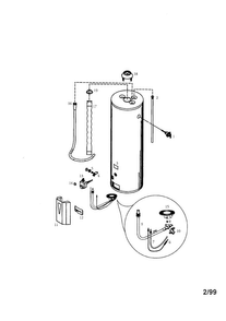Power Miser 40 Gal. Short High Alt. Diagram and Parts List for 153337213  Kenmore Water Heater