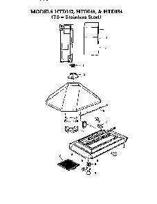 Section 2 Diagram and Parts List for HTDI54  Thermador Range Hood