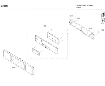 Control Panel Diagram and Parts List for HMC80252UC 01 Bosch Microwave