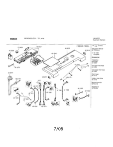 Fascia Panel Diagram and Parts List for WFMC6400UC 01 Bosch Washer