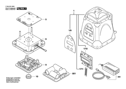Section 1 Diagram and Parts List for F034K61804  Bosch Laser Level