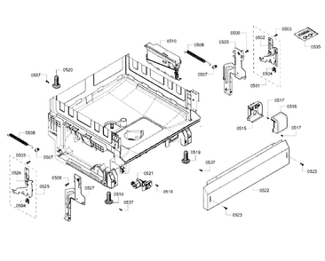 Base Section Diagram and Parts List for SHX6AP05UC 05 Bosch Dishwasher