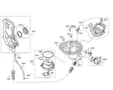Pump Asy Diagram and Parts List for SHE53TF5UC 09 Bosch Dishwasher