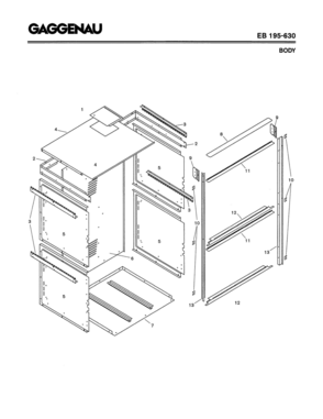 01 - BODY Diagram and Parts List for EB195-630  Bosch Range
