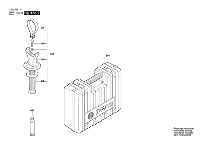 Diagram 2 Diagram and Parts List for RH540S 3 611 B69 110 Bosch Hammer Drill