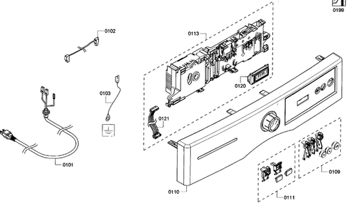 Part Location Diagram of 00618387 Bosch DISPLAY MODULE