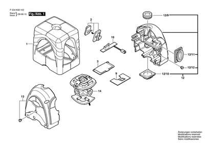 Diagram Diagram and Parts List for MARK4PL F 034 K66 102 Bosch Laser Level