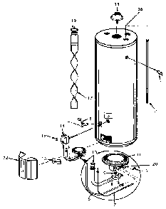 Replacement Parts Diagram and Parts List for 153335351  Kenmore Water Heater