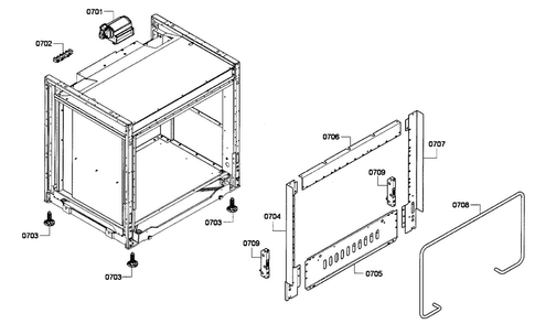 Frame Assy Diagram and Parts List for PRG304GH 01 Thermador Range