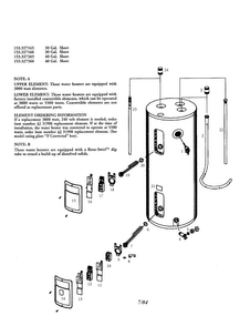 Electric Water Heater Diagram and Parts List for 153327265  Kenmore Water Heater