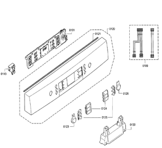 Control Panel Diagram and Parts List for SGE68U55UC B4 Bosch Dishwasher