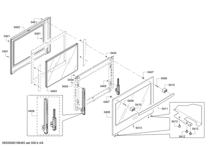 Diagram 4 Diagram and Parts List for HBLP451UC-02  Bosch Wall Oven