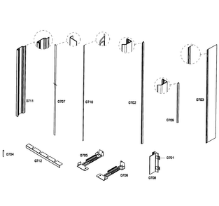 Framing Diagram and Parts List for T36IT71FNS 01 Thermador Refrigerator