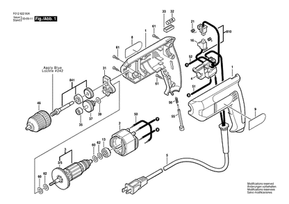 Part Location Diagram of 2610967227 Bosch Drilling spindle