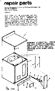 2 Tabel Top Water Heater Diagram and Parts List for 153311740  Kenmore Water Heater