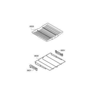 Cutlery Basket Diagram and Parts List for SGX68U55UC C6 Bosch Dishwasher