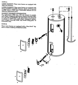 Water Heater Diagram and Parts List for 153326561  Kenmore Water Heater
