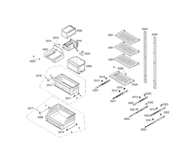 Ice Maker Diagram and Parts List for T30IF70FSS-01  Thermador Freezer