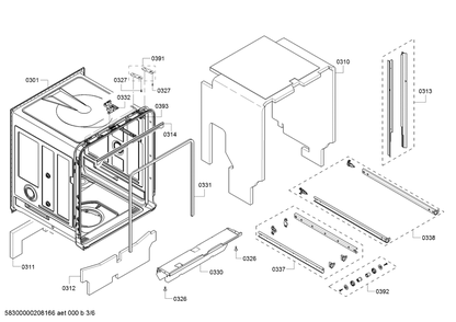 Diagram 3 Diagram and Parts List for SHE863WF5N 10 Bosch Dishwasher