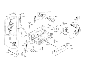 Base Diagram and Parts List for SGE63E06UC 80 Bosch Dishwasher