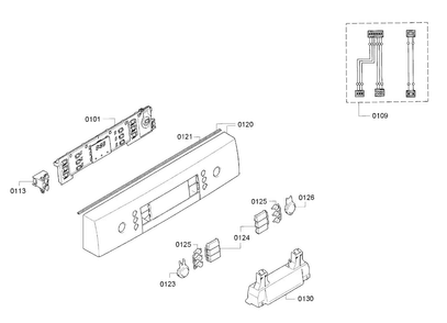 Control Panel Diagram and Parts List for SPE53U52UC 26 Bosch Dishwasher