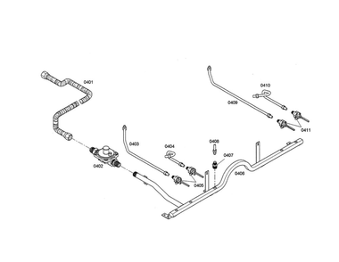 Regulator/Valves Diagram and Parts List for PDR364GDZS 03 Thermador Range