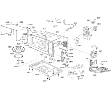 Microwave Parts Diagram and Parts List for HBL5750UC 08 Bosch Microwave